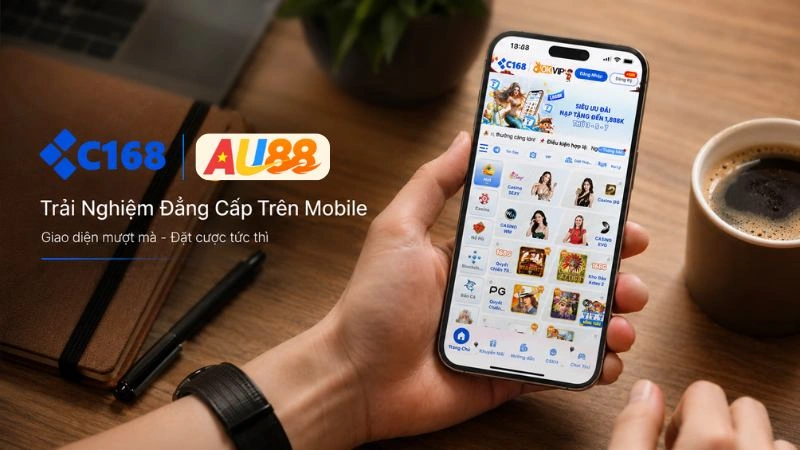 C168 13 Giao diện sảnh Casino Live của nhà cái C168 hiển thị mượt mà trên điện thoại iPhone đặt trong bối cảnh thực tế.
